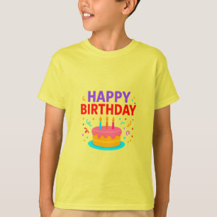 T-shirt Joyeux gâteau d'anniversaire Graphic