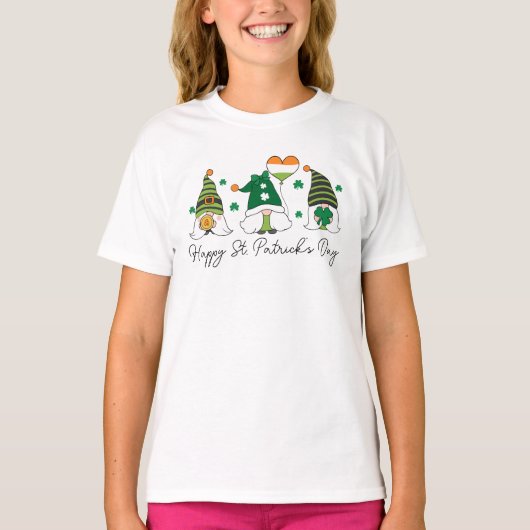 T-shirt Joyeux Gnomes de la Saint-Patrick Mignons (Devant)