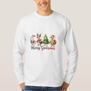 T-shirt Joyeux Goosemas Canard de Noël portant un chapeau