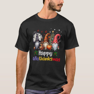 T-shirt Joyeux Hallothankmas Gnomes Amant Halloween Joyeux