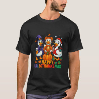 T-shirt Joyeux Hallothanksmas Canard Halloween Thanksgivin