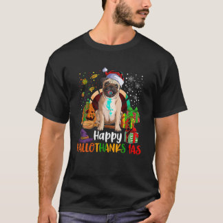 T-shirt Joyeux Hallothanksmas Carlin Amoureux des chiens H