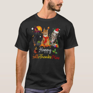 T-shirt Joyeux Hallothanksmas Chats Lover Halloween Joyeux