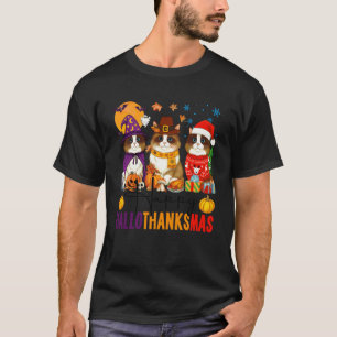 T-shirt Joyeux Hallothanksmas Chats Ragdoll Halloween Merc
