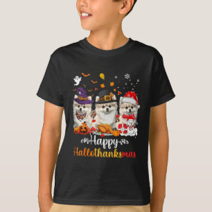 T-shirt Joyeux Hallothanksmas Chien Poméranien Halloween C