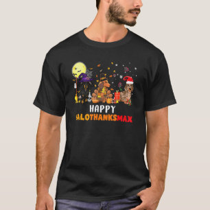 T-shirt Joyeux Hallothanksmas Dachshund Chien Halloween Ch