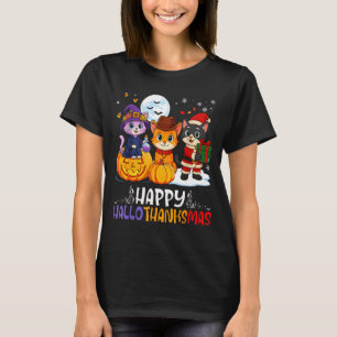 T-shirt Joyeux Hallothanksmas Funny Halloween Thanksgiving
