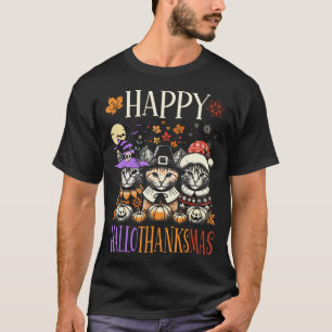 T-shirt Joyeux Hallothanksmas Halloween Thanksgiving Chris