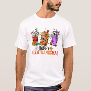 T-shirt Joyeux Hallothanksmas Halloween Thanksgiving Chris