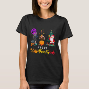 T-shirt Joyeux Hallothanksmas Halloween Thanksgiving Joyeu