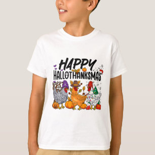T-shirt Joyeux Hallothanksmas Halloween Thanksgiving Xmas