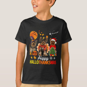 T-shirt Joyeux Hallothanksmas Halloween Yorkie Thanksg Hal