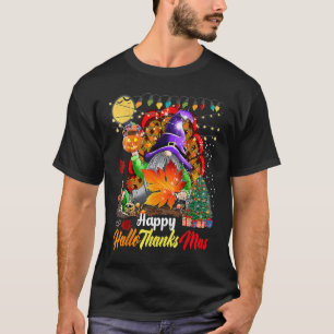 T-shirt Joyeux Hallothanksmas Mes Gnomies Mignons Gnomes f