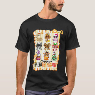 T-shirt Joyeux Hallothanksmas Nœud Coquette Halloween Merc