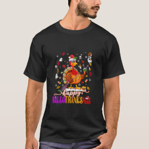 T-shirt Joyeux HalloThanksmas Turquie Santa Hat Thanksgivi