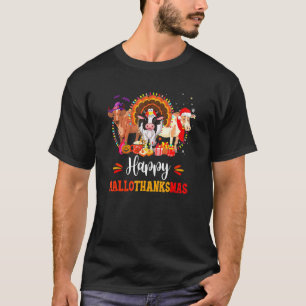 T-shirt Joyeux Hallothanksmas vache Turquie Halloween Than