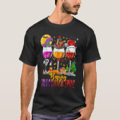 T-shirt Joyeux Hallothanksmas Vins Lunettes Sorcière Père (Devant)