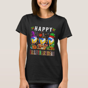T-shirt Joyeux Hallothanksmas Volleyball Halloween Thanksg