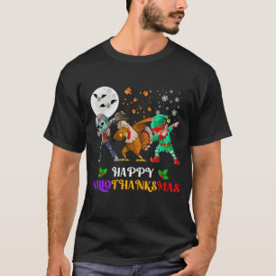 T-shirt Joyeux Hallothanksmas Zombie de dinde en dabant El