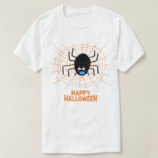 T-shirt Joyeux Halloween | Araignée portant un masque (Design devant)