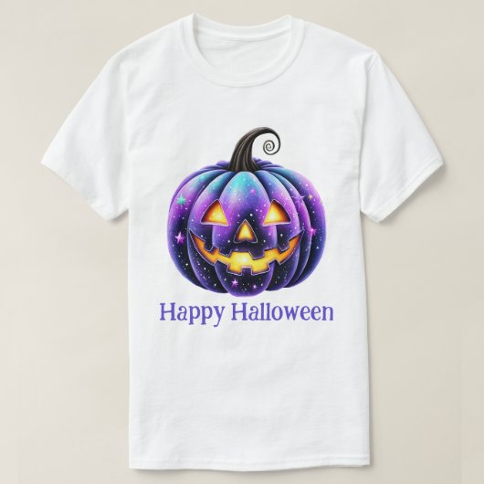 T-shirt Joyeux Halloween Black Jack o'Lantern  (Design devant)