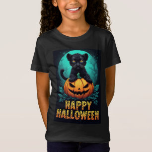 T-Shirt Joyeux Halloween Black Panther Kitten