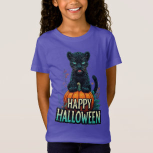 T-Shirt Joyeux Halloween Black Panther Kitten