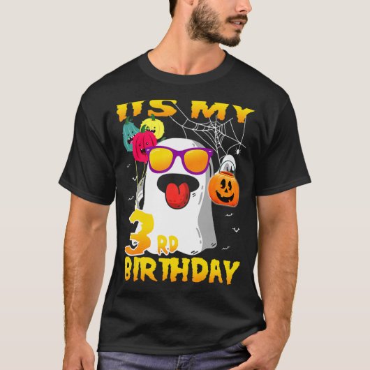 T-shirt Joyeux Halloween C'est mon 3ème anniversaire 3 ans (Devant)