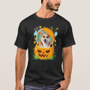 T-shirt Joyeux Halloween Citrouille Chien Corgi Gallois So