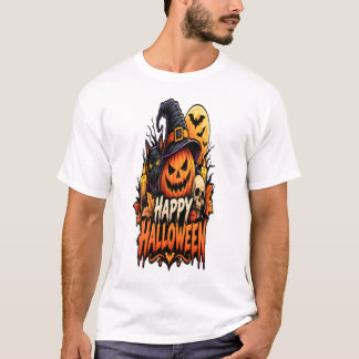 T-shirt Joyeux Halloween Citrouille Fantomatique Fantômes