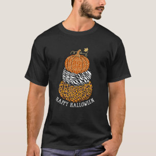 T-shirt Joyeux Halloween Citrouille Leopard Zebra Giraffe
