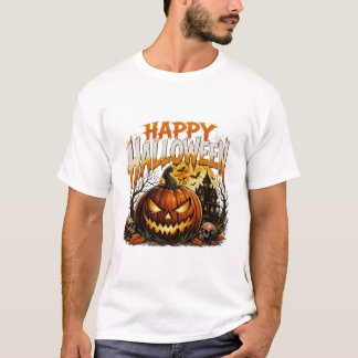 T-shirt joyeux halloween citrouille maillot effrayant