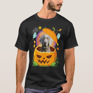 T-shirt Joyeux Halloween Citrouille Weimaraner Chien Sorci