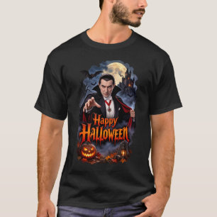 T-shirt Joyeux Halloween Classique Dracula Vampire Horreur
