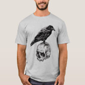 T-shirt Joyeux Halloween | Corbeau et crâne (Devant)
