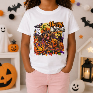 T-shirt Joyeux Halloween Costume de Citrouille de Chien Te