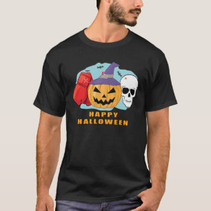 T-shirt Joyeux Halloween de boxe - Crâne et citrouille eff