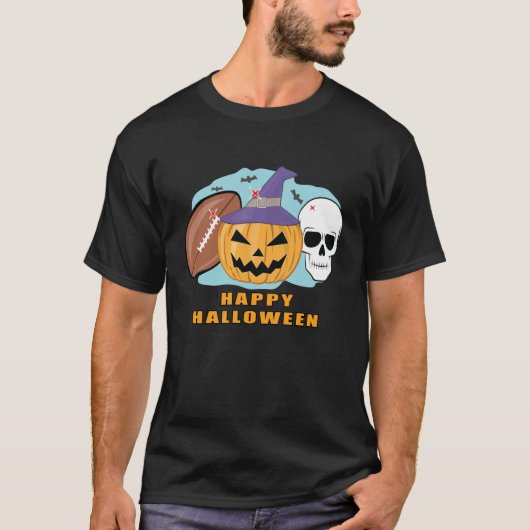 T-shirt Joyeux Halloween de football (Devant)