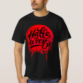 T-shirt Joyeux Halloween de nuit rouge (Devant)
