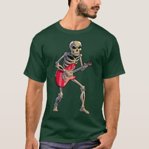 T-shirt Joyeux Halloween Drôle Squelette Jouer Pompe de Gu