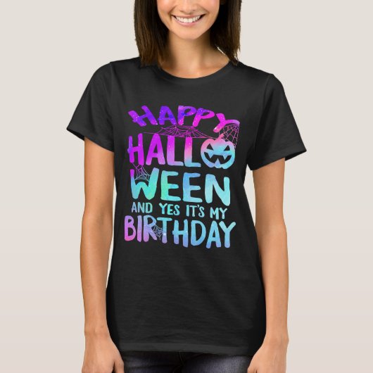 T-shirt Joyeux Halloween Et oui c'est mon costume d'annive (Devant)