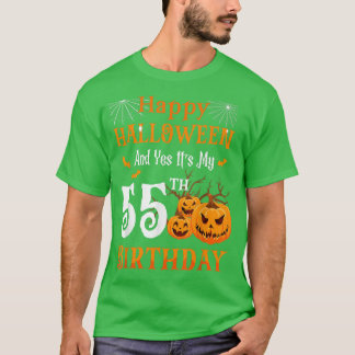 T-shirt Joyeux Halloween et son 55e anniversaire 55 ans O