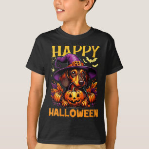 T-shirt Joyeux Halloween Femme Daxshund Chien Papa Wiener