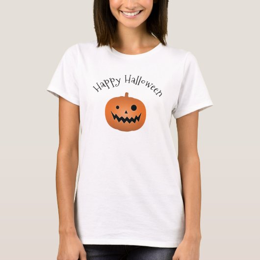 T-shirt Joyeux Halloween Haunted Jack-o'-lantern Citrouill (Devant)
