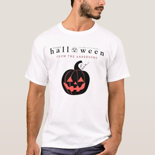 T-shirt Joyeux Halloween Jack-o'lanterne éffrayante (Devant)