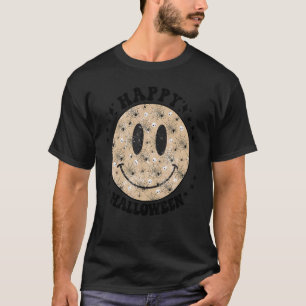 T-shirt Joyeux Halloween Joyeux Sourire Face Retro Éffraya
