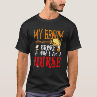 T-shirt Joyeux Halloween Mon Balai Est Cassé Alors Mainten