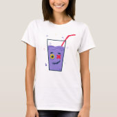 T-shirt Joyeux Halloween | Paille et boisson violette Zomb (Devant)