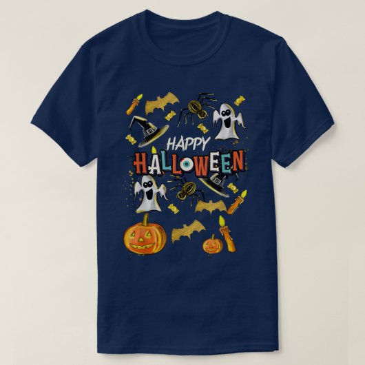 T-shirt Joyeux Halloween Scary Éffrayant Retro Style Garço (Design devant)
