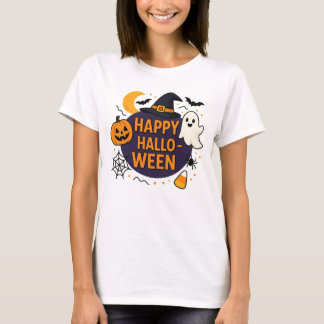 T-shirt Joyeux Halloween Soirée Squelette . Citrouille Drô